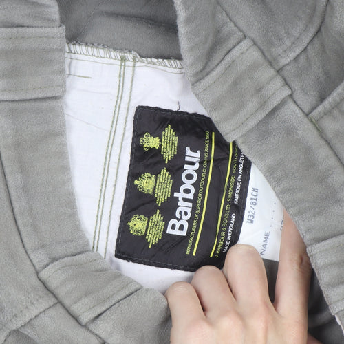 Barbour Men Grey Cotton Chino Shorts Size 32 Regular Fit