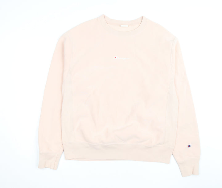 Champion Men's Beige Crew Neck Pullover Sweatshirt Medium