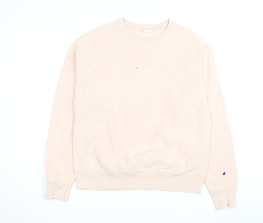 Champion Men's Beige Crew Neck Pullover Sweatshirt Medium