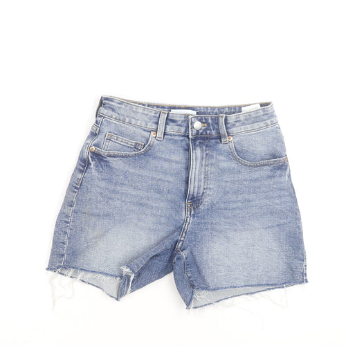 H&M Women’s Blue High-Rise Cut-Off Denim Shorts Size 10