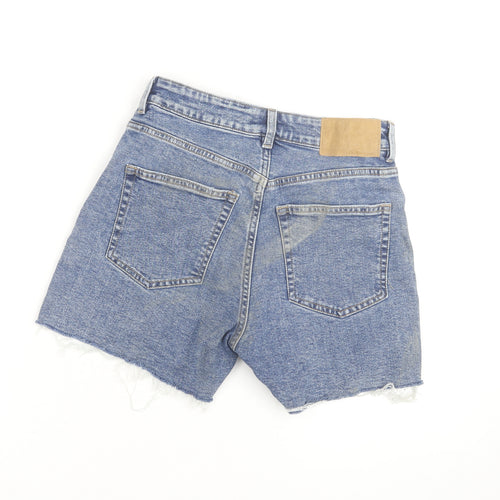 H&M Women’s Blue High-Rise Cut-Off Denim Shorts Size 10