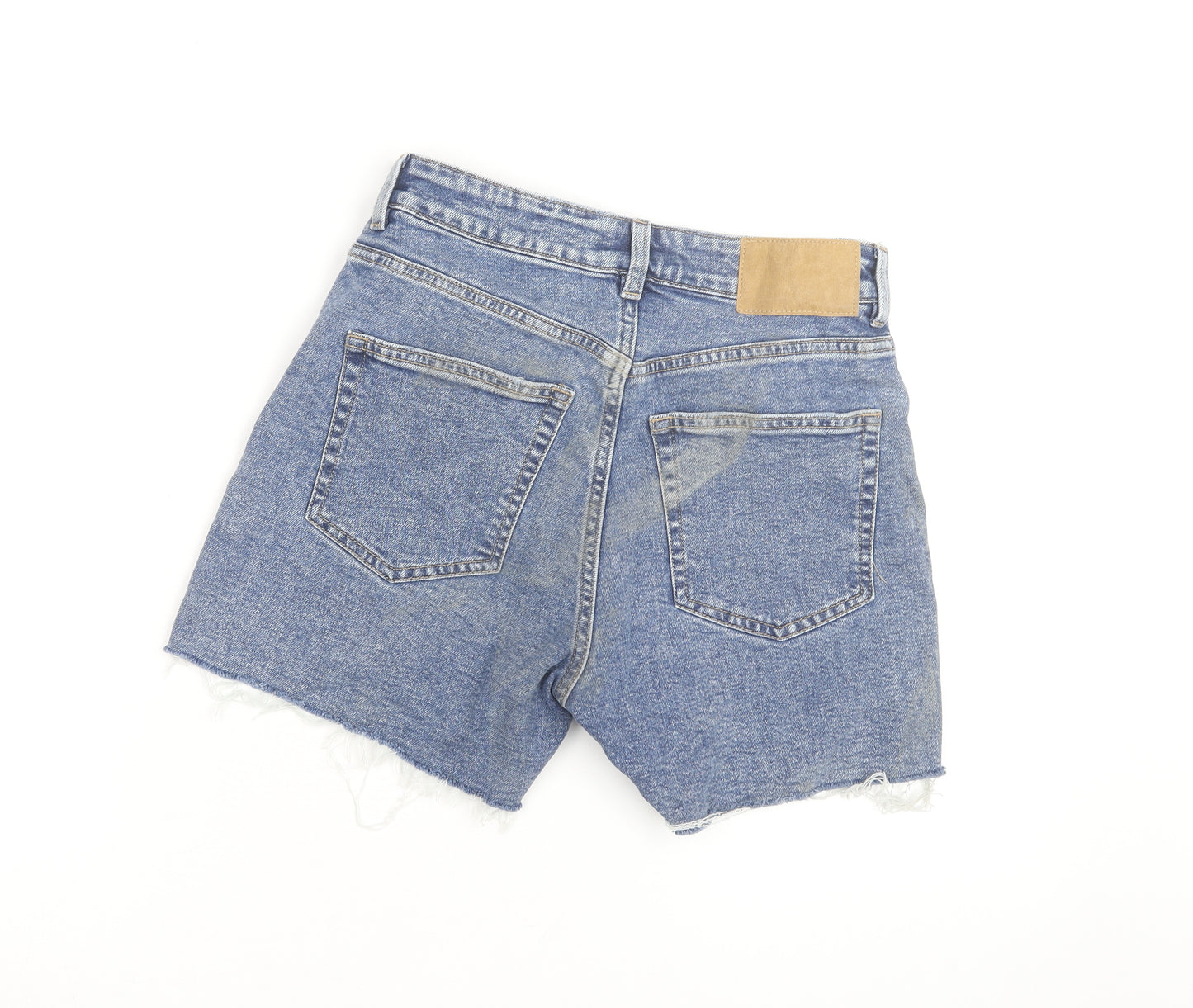 H&M Women’s Blue High-Rise Cut-Off Denim Shorts Size 10