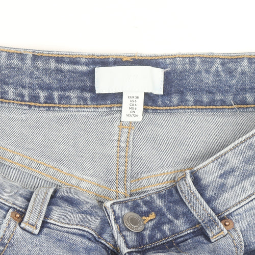 H&M Women’s Blue High-Rise Cut-Off Denim Shorts Size 10
