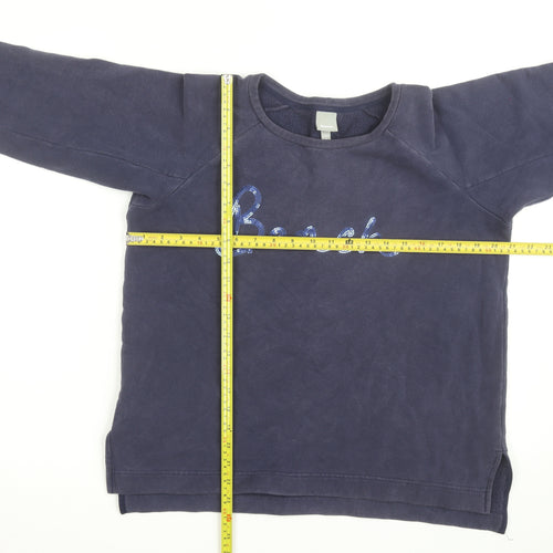 Bench Men Blue Sequin Logo Pullover Sweatshirt M