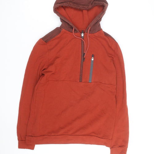 BAM Men’s Brown Half Zip Bamboo Hoodie Size M Regular Fit