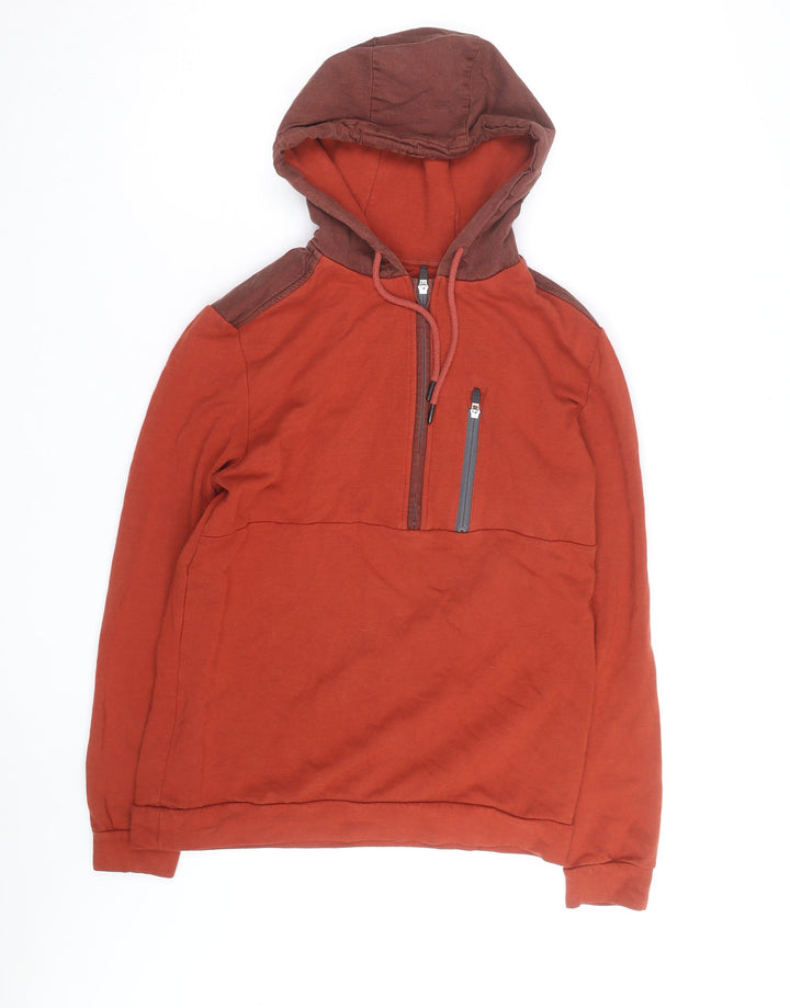 BAM Men’s Brown Half Zip Bamboo Hoodie Size M Regular Fit