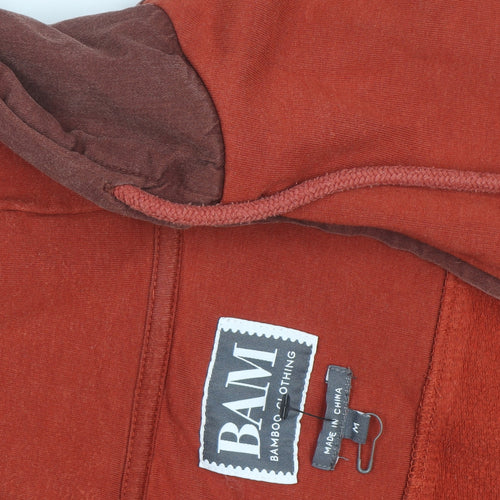 BAM Men’s Brown Half Zip Bamboo Hoodie Size M Regular Fit