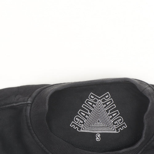 Palace Men’s Black Small Crew Neck Cotton Pullover Sweatshirt