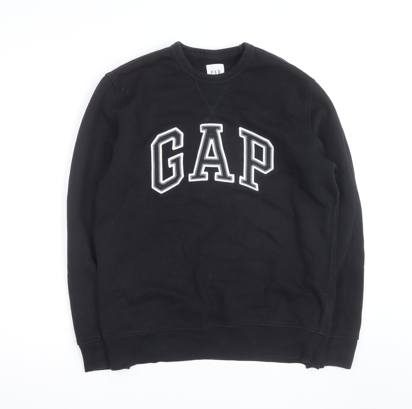 GAP Men’s Black Logo Pullover Sweatshirt Medium Fleece Lined