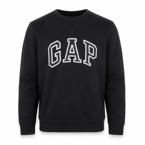 Gap Men’s Black Logo Pullover Sweatshirt Medium Fleece Lined