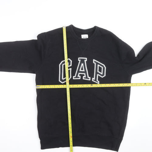 GAP Men’s Black Logo Pullover Sweatshirt Medium Fleece Lined