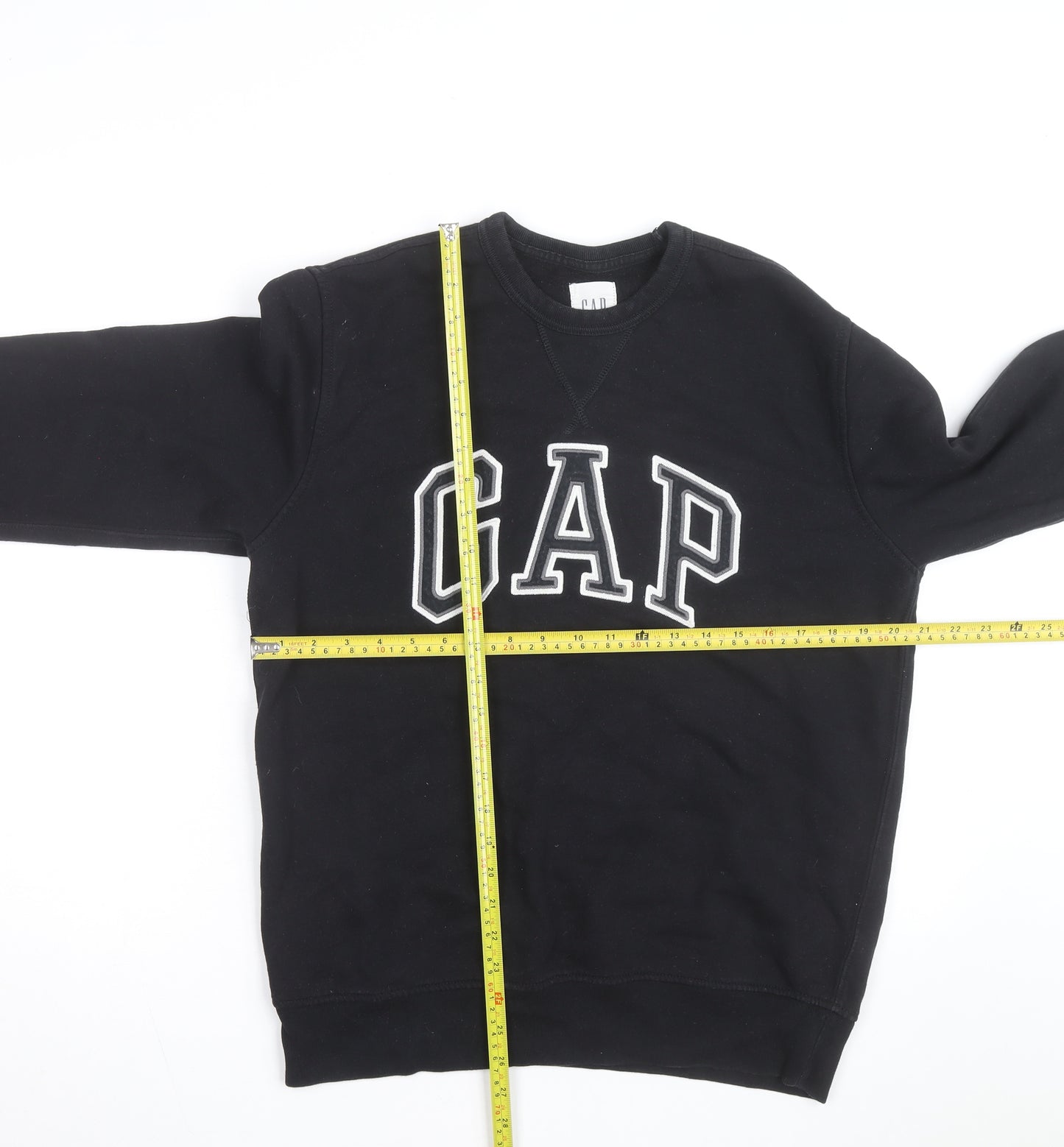GAP Men’s Black Logo Pullover Sweatshirt Medium Fleece Lined