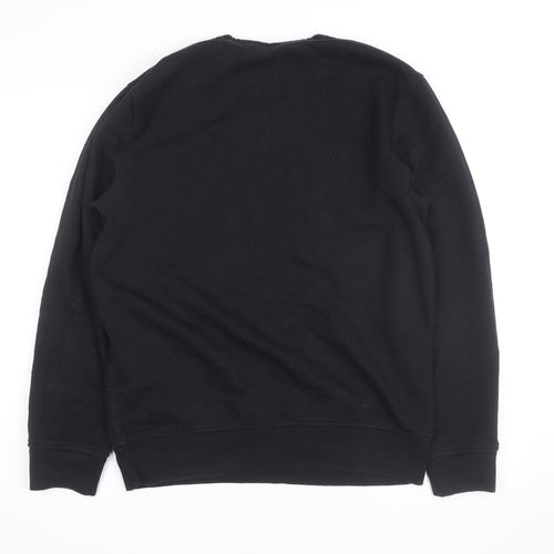 GAP Men’s Black Logo Pullover Sweatshirt Medium Fleece Lined