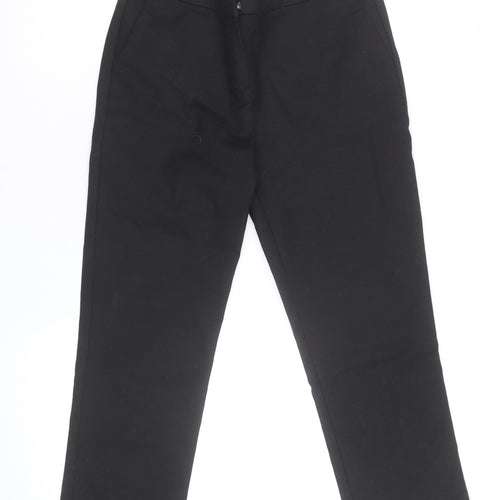 Boden Women Black Chino Trousers Size 12 Cotton Blend