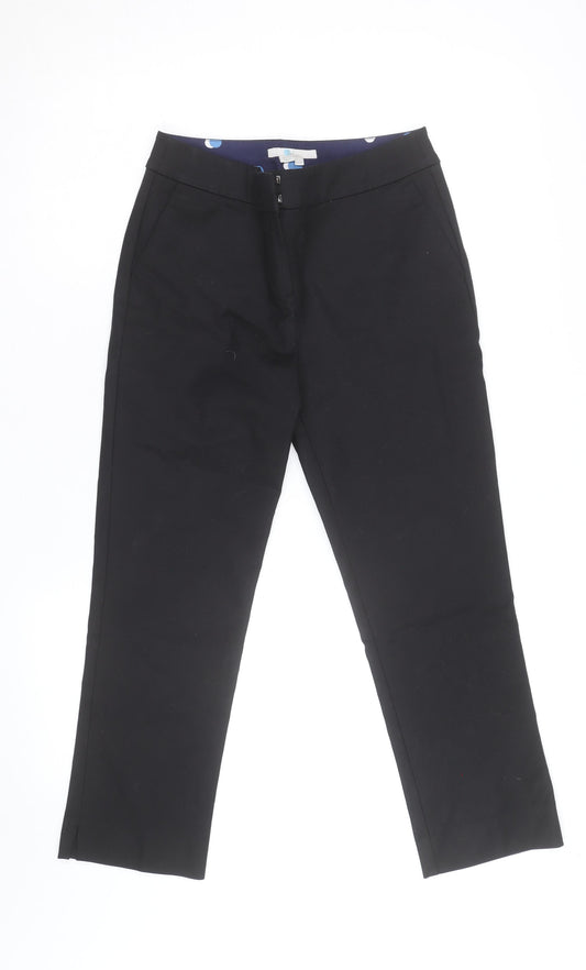 Boden Women Black Chino Trousers Size 12 Cotton Blend