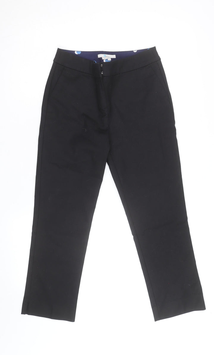 Boden Women Black Chino Trousers Size 12 Cotton Blend