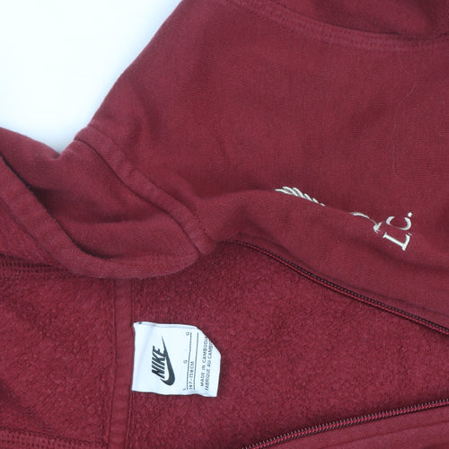 Nike Boys Red Full Zip Hoodie Liverpool FC Logo Size 10-11 Years