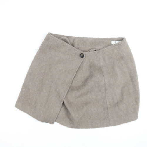 Marks and Spencer Women’s Beige Wrap Short Skirt Size 16 Lined