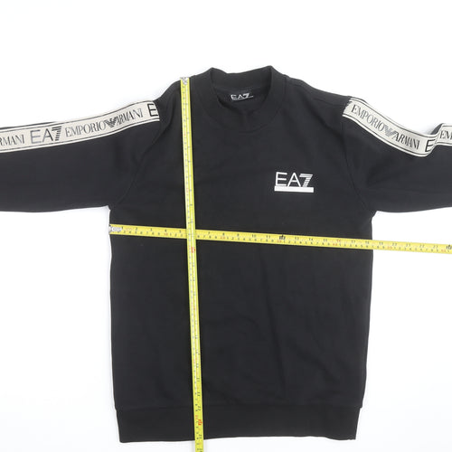Emporio Armani EA7 Men's Black Small Crew Neck Logo Sweatshirt