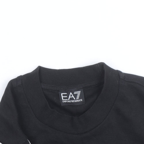 Emporio Armani EA7 Men's Black Small Crew Neck Logo Sweatshirt