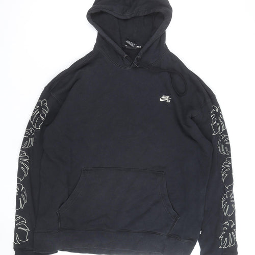 Nike SB Men's Black XL Pullover Hoodie with Logo Print Sleeves