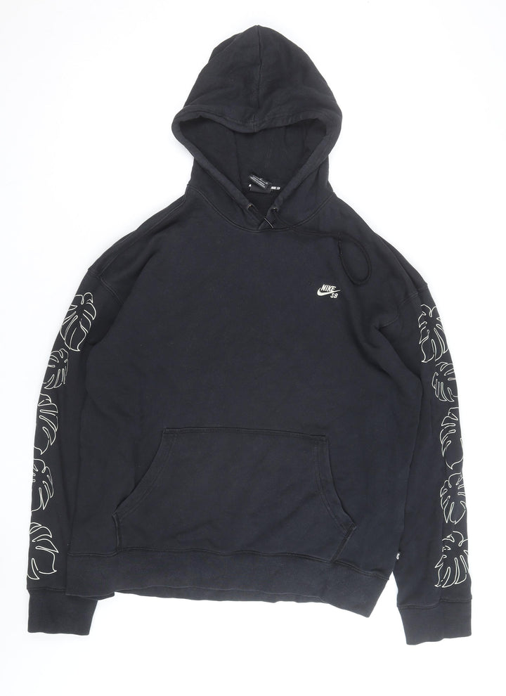 Nike SB Men's Black XL Pullover Hoodie with Logo Print Sleeves