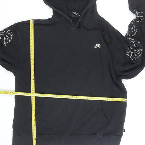 Nike SB Men's Black XL Pullover Hoodie with Logo Print Sleeves