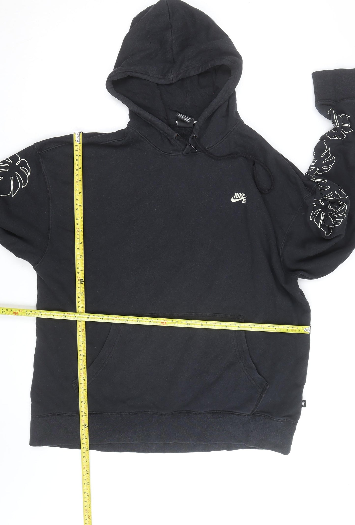 Nike SB Men's Black XL Pullover Hoodie with Logo Print Sleeves