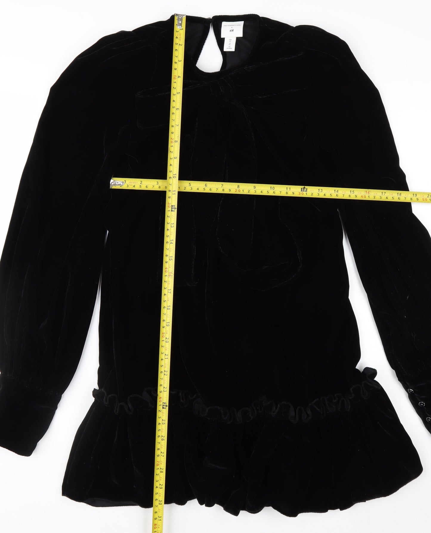 H&M x The Vampire’s Wife Womens Black Velvet Mini Dress XS