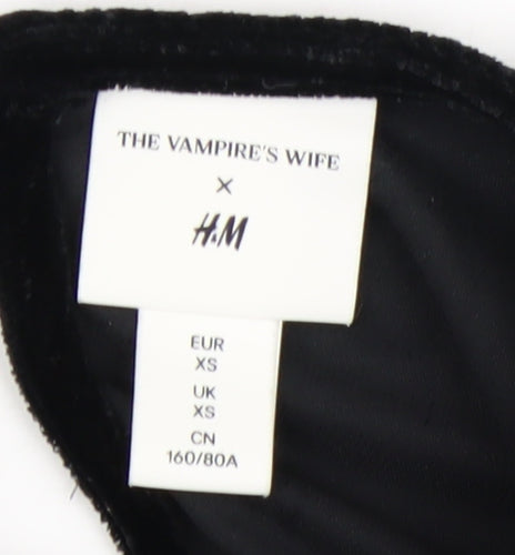 H&M x The Vampire’s Wife Womens Black Velvet Mini Dress XS