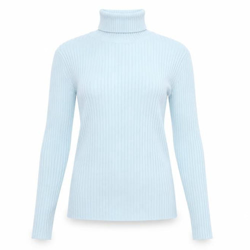 GAP Women’s Blue Ribbed Roll Neck Long Sleeve Stretch Top Size S