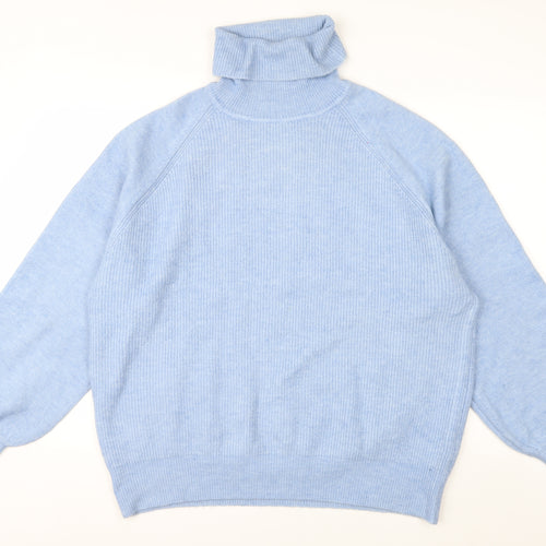 Urban Bliss Women Blue Roll Neck Long Sleeve Jumper Size 16