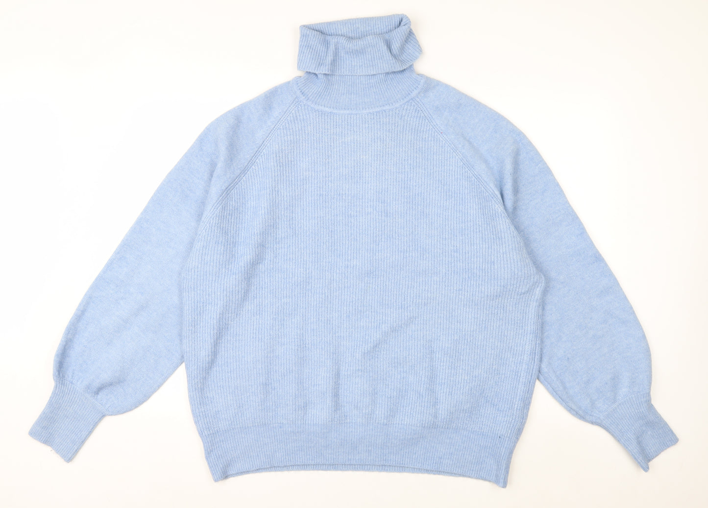 Urban Bliss Women Blue Roll Neck Long Sleeve Jumper Size 16