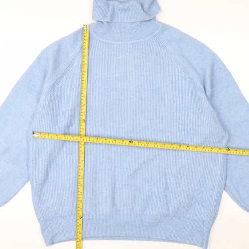 Urban Bliss Women Blue Roll Neck Long Sleeve Jumper Size 16