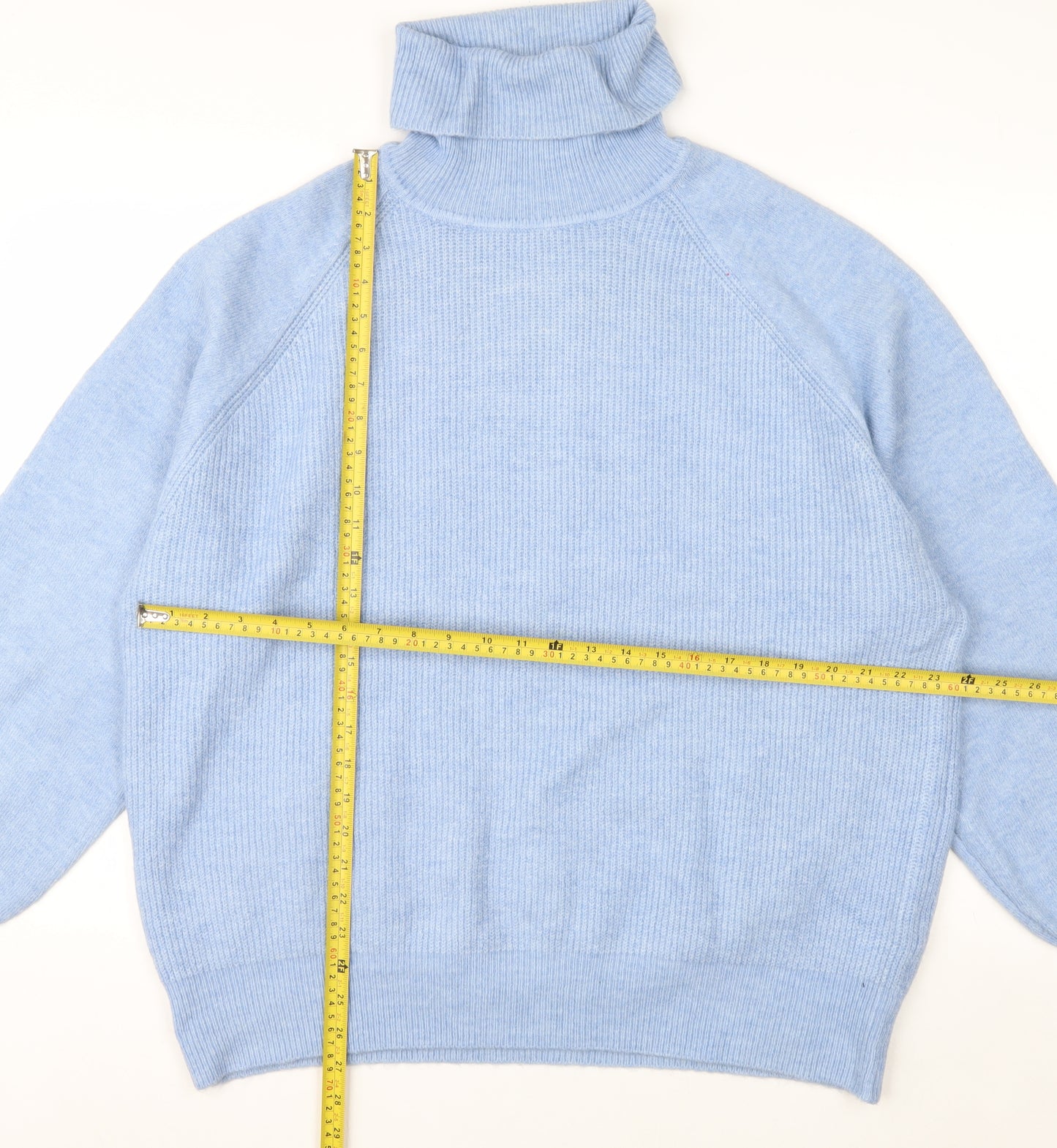 Urban Bliss Women Blue Roll Neck Long Sleeve Jumper Size 16