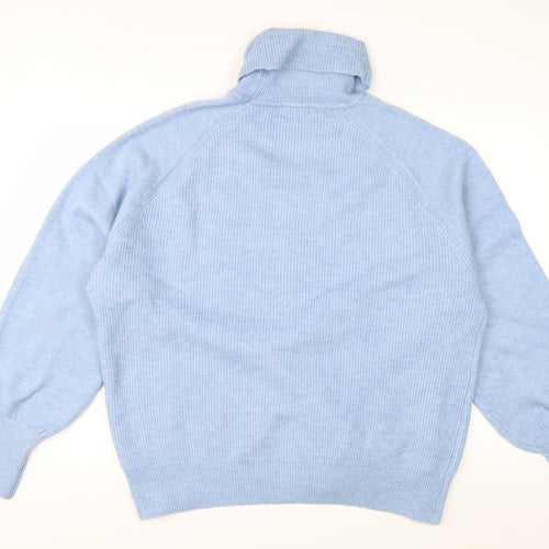 Urban Bliss Women Blue Roll Neck Long Sleeve Jumper Size 16