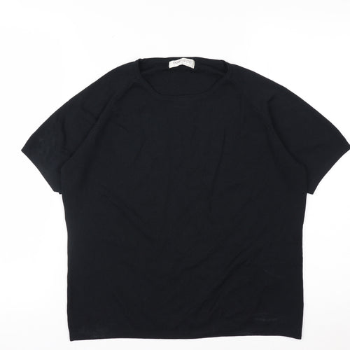 Bonmarché Women's Black Short Sleeve Basic Knit T-Shirt Size L