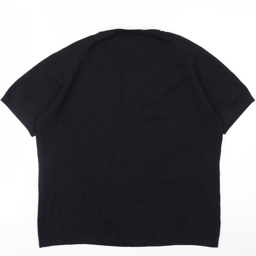 Bonmarché Women's Black Short Sleeve Basic Knit T-Shirt Size L