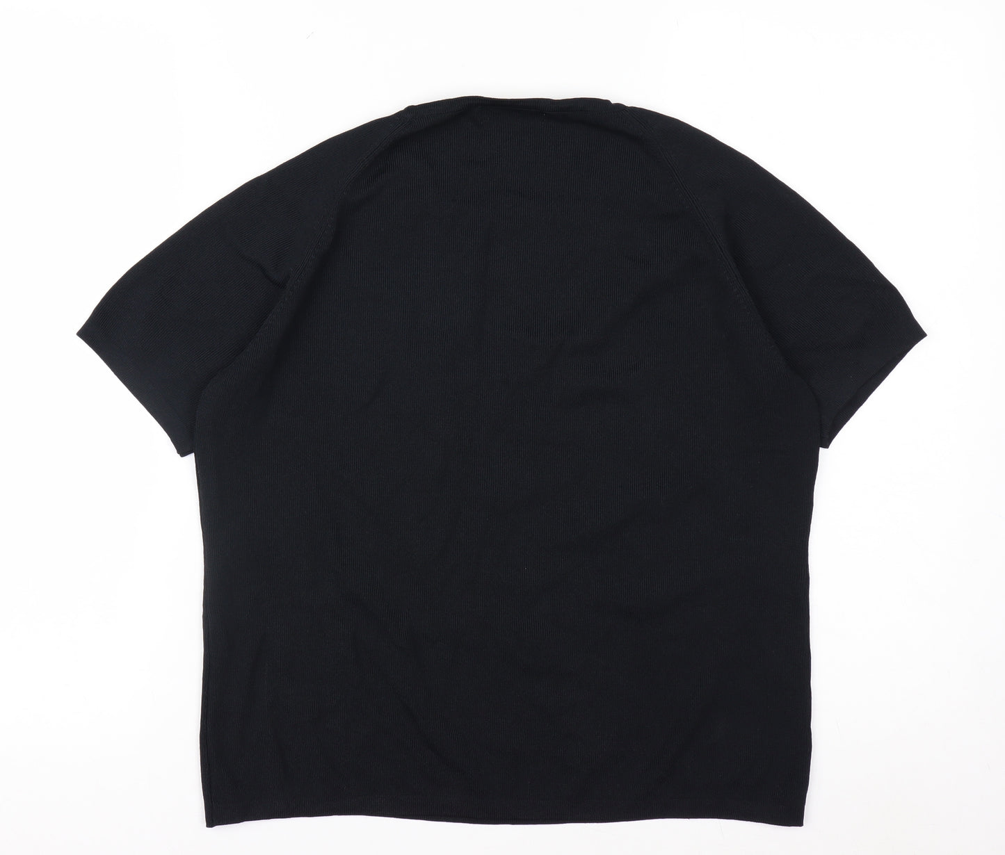 Bonmarché Women's Black Short Sleeve Basic Knit T-Shirt Size L