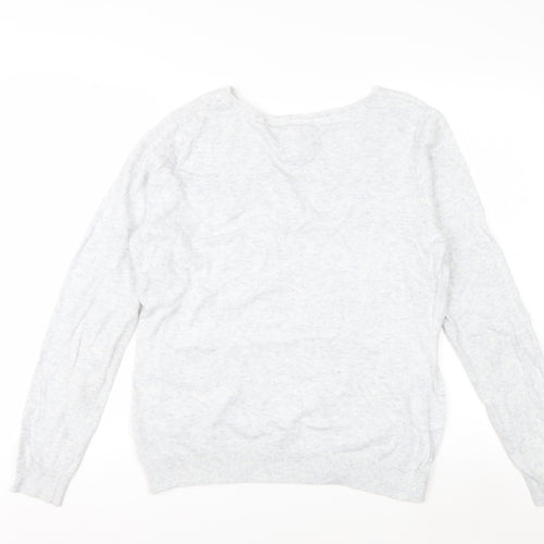 RJR John Rocha Women Grey Size 16 Crew Neck Cashmere Blend Jumper