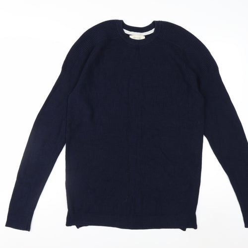 River Island Men's Blue Cotton Crew Neck Jumper Size S