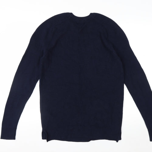 River Island Men's Blue Cotton Crew Neck Jumper Size S