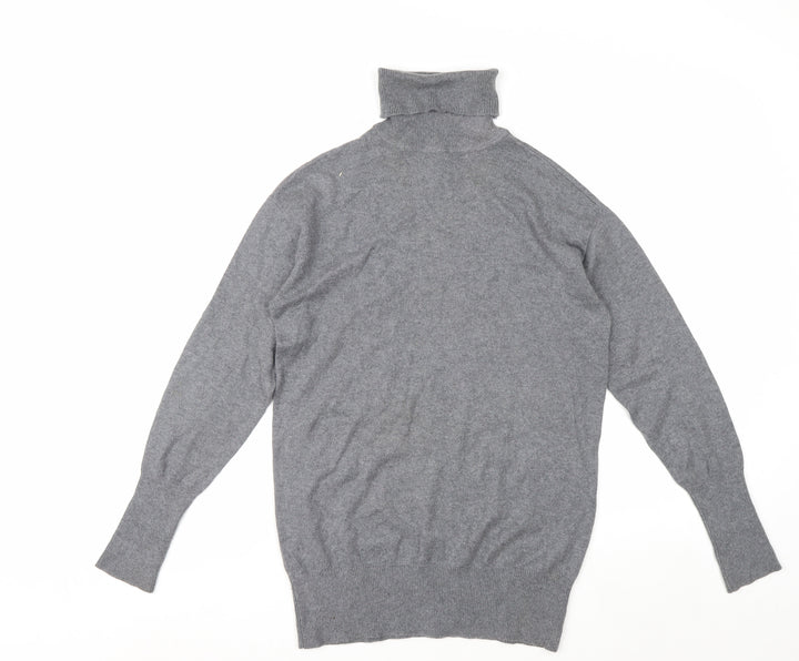 GAP Men's Grey Roll Neck Cotton Cashmere Jumper Size S