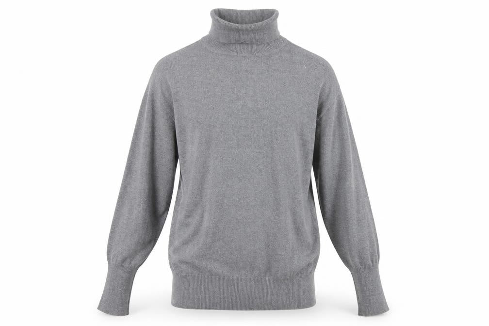 Gap Men's Grey Roll Neck Cotton Cashmere Jumper Size S