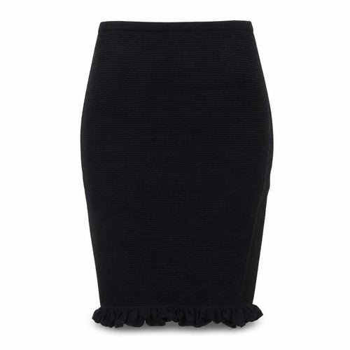 Max Studio Women’s Black Knit Pencil Skirt Size S Ruffle Hem Stretch