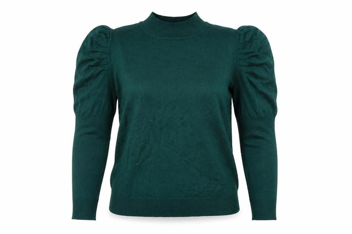 Apricot Women Green Mock Neck Puff Sleeve Jumper Size 12