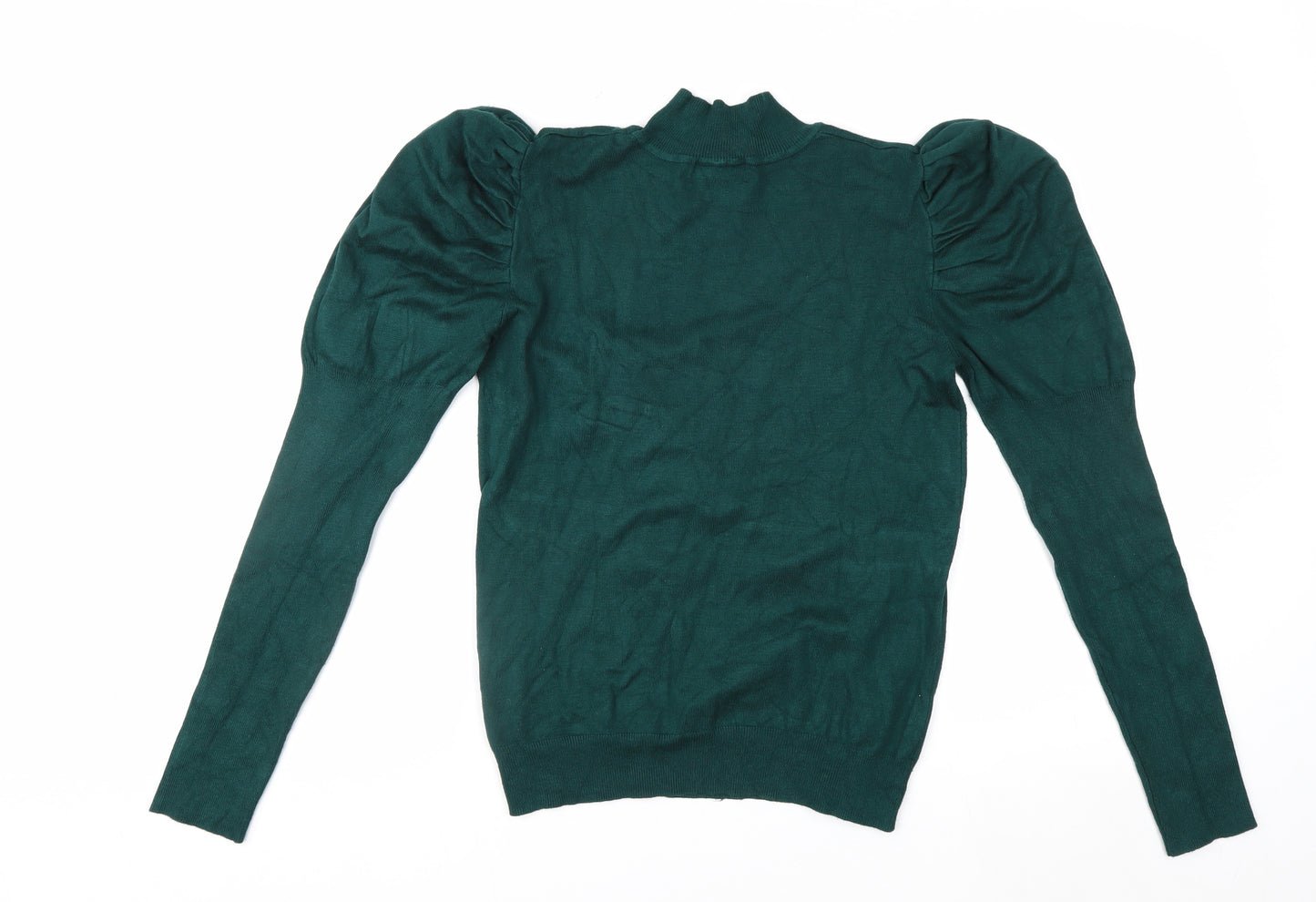 Apricot Women Green Mock Neck Puff Sleeve Jumper Size 12