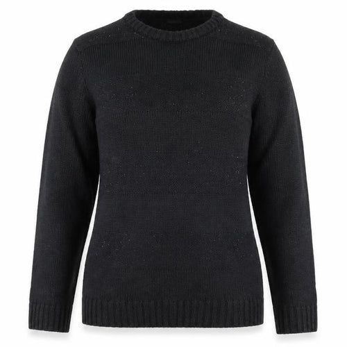 Cotton Traders Women's Black Acrylic Knit Crew Neck Jumper Size 14/16