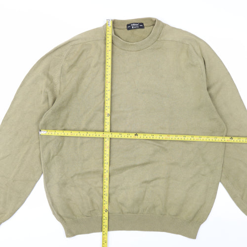 Marks and Spencer Men's Large Olive Green Cotton Crew Neck Jumper