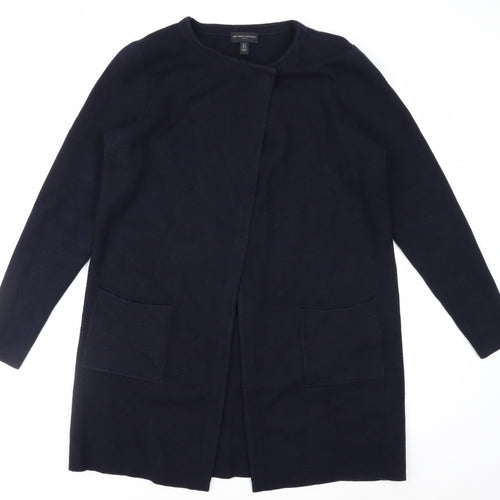 The White Company Women's Navy Cardigan UK 10 Merino Wool Cotton Blend